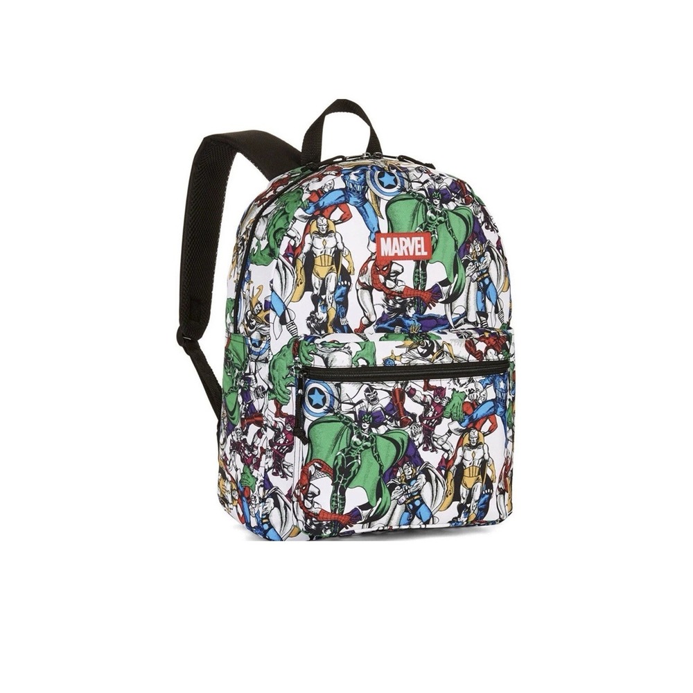 Marvel Avengers Backpack Super Hero All-Over Comic Print 16", School Book Bag